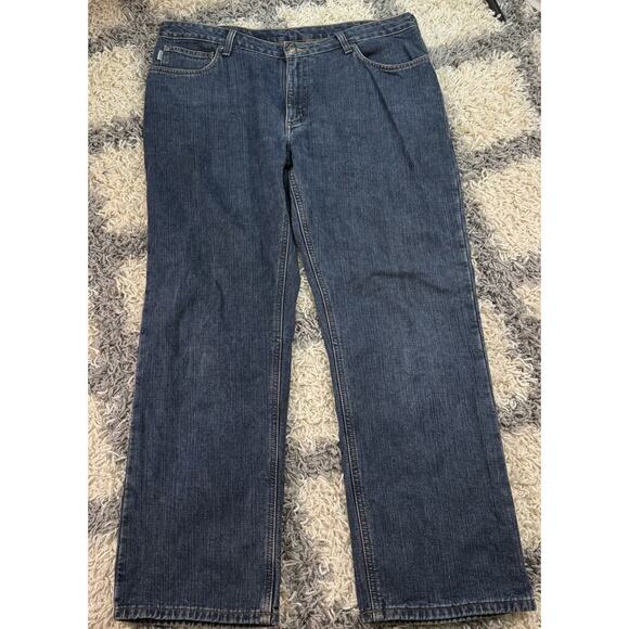 Carhartt WB022 ADT Purple Flannel Lined Relaxed Blue Denim Jean Women 16x30 - Picture 1 of 7